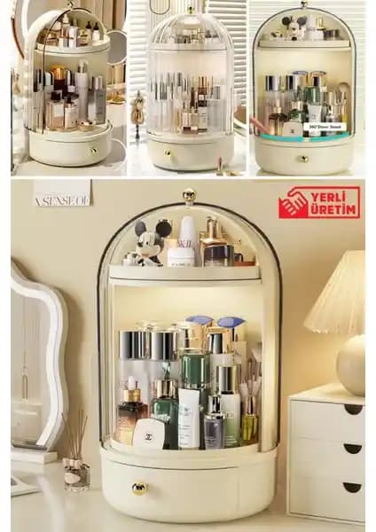 Piev House Vitrin 360 Döner Standlı Kozmetik Organizer ve Unique Me Makiyaj Düzenleyici Karşılaştırması