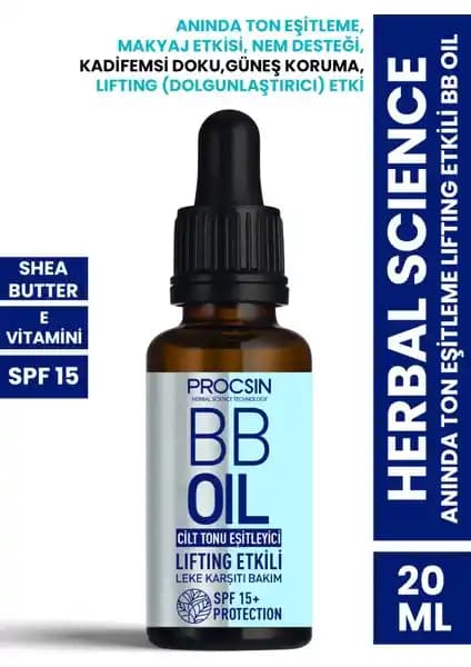 Procsin Herbal Science BB Oil ile Cilt Tonunu Eşitleyen ve Güneş Koruyan Bakım Ürünü