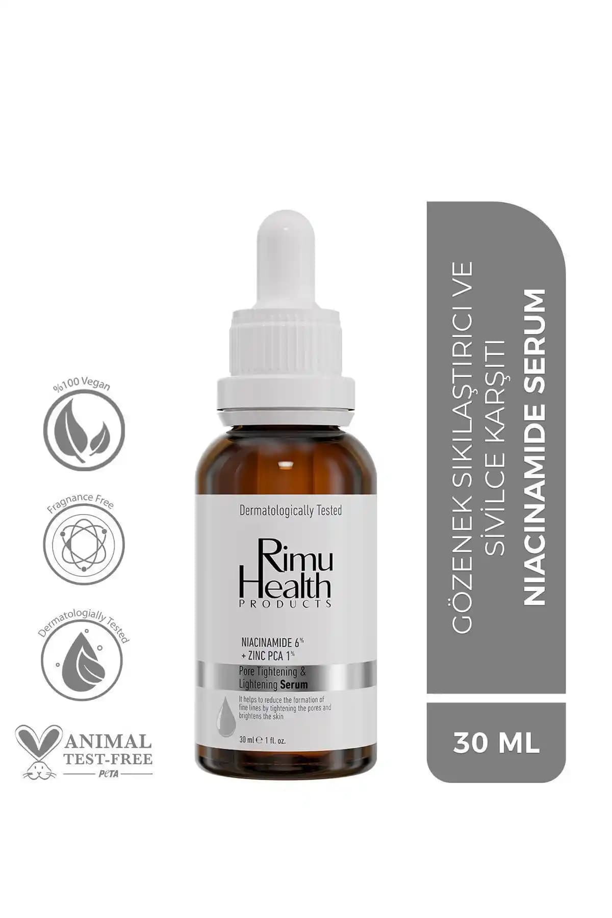 Rimu Gözenek Sıkılaştırıcı Siyah Nokta ve Serum 30ml - Cilt Sağlığını Destekleyen Formül