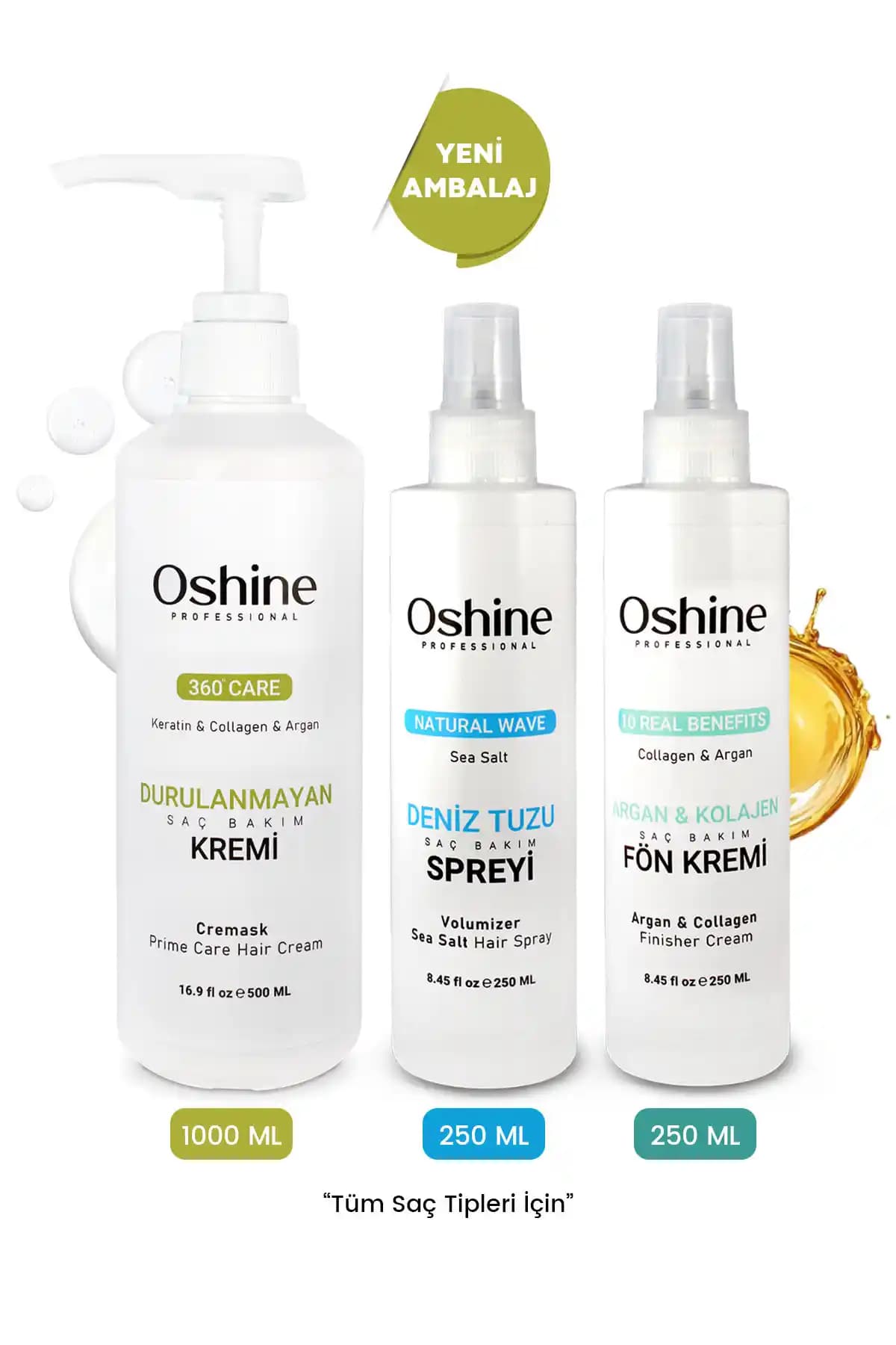 Saçlarınız İçin Güçlendirici ve Parlaklık Sağlayan Durulanmayan Bakım Seti