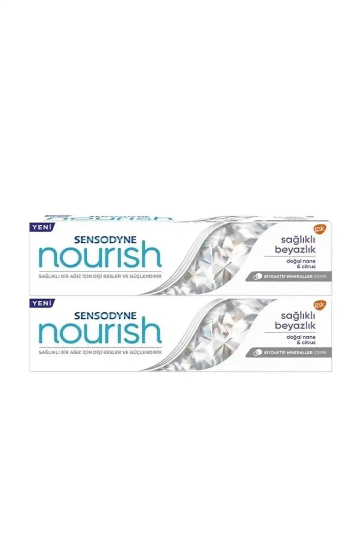 Sensodyne Nourish Beyazlatıcı ve Güçlendirici Diş Macunu Türkiye Menşeli 50 ml x2 Adet