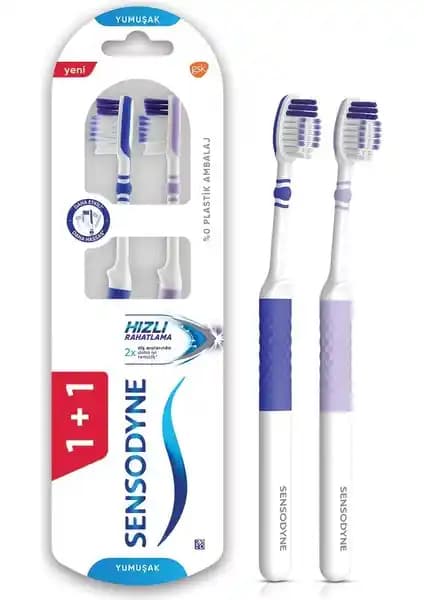 Sensodyne Yumuşak Diş Fırçası 1+1 Duoflex Oynar Boyun ile Hassas Dişler İçin Etkili Temizlik