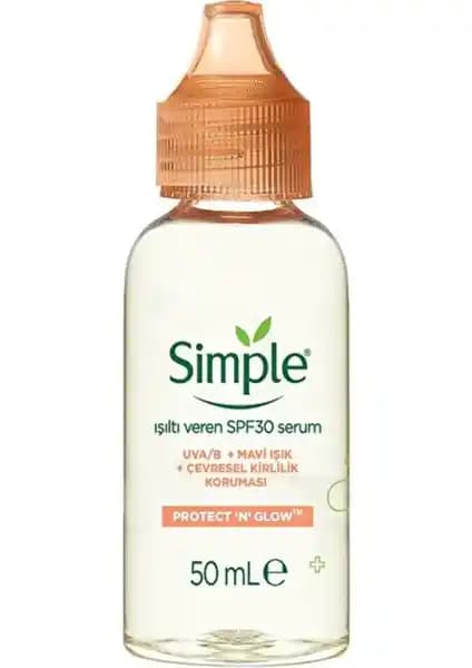 Simple Protect & Glow SPF 30 Serumu: Güneş Koruma ve Parlaklık Sağlayan Cilt Bakım Serumu
