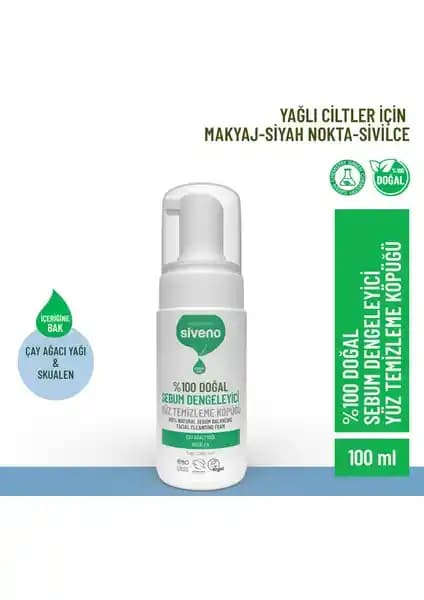Siveno %100 Doğal Yüz Temizleme Köpüğü Yağlı ve Karma Ciltler İçin Güvenilir Çözüm