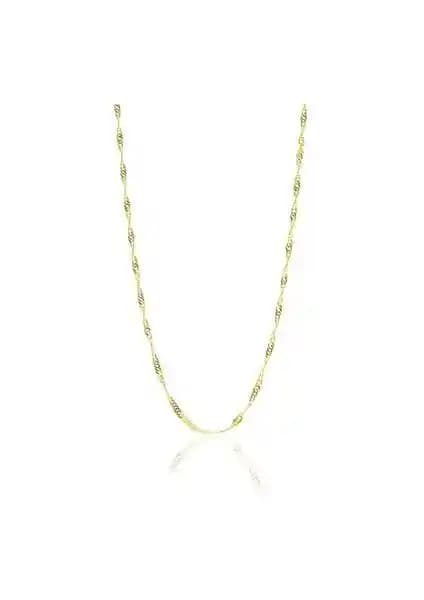 Söğütlü Silver Altın Renkli Singapur Modeli 60 cm Zincir Gümüş Takı Ürünü