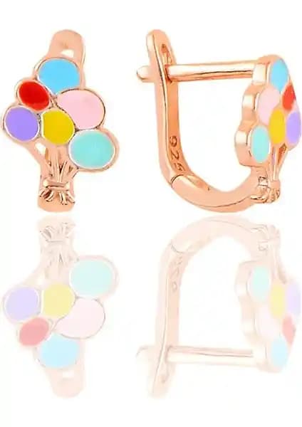 Söğütlü Silver Rose Mineli Renkli Balonlar Küpe: Zarif ve Şık Günlük Takı Seçeneği