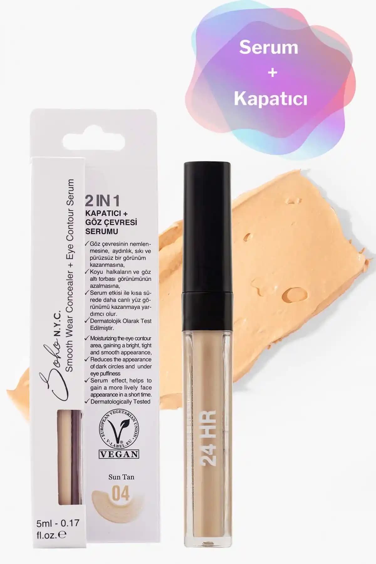 Soho N.Y.C. Vegan Göz Altı Morluk ve Torba Kapatıcı Serum Günlük Kullanım İçin