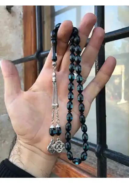 Sultan Telkari Sürmeli Model Mavi Tonda Toz Kehribar Tesbih Detayları ve Özellikleri