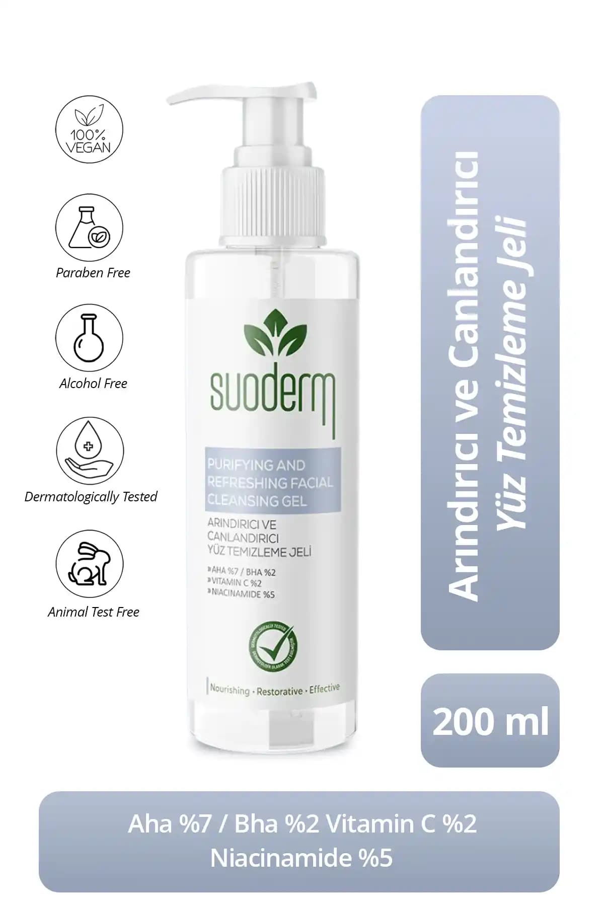 SUODERM Arındırıcı ve Canlandırıcı Yüz Temizleme Jeli: Doğal ve Etkili Cilt Temizliği