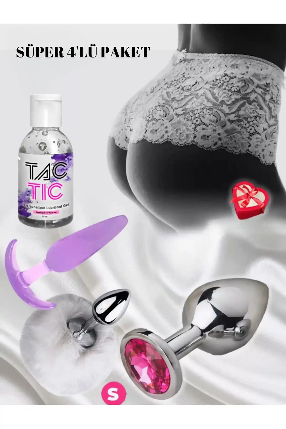 Tactic Süper 4'lü Anal Paket ve Kayganlaştırıcı Jel ile Güvenli ve Konforlu Anal Deneyim
