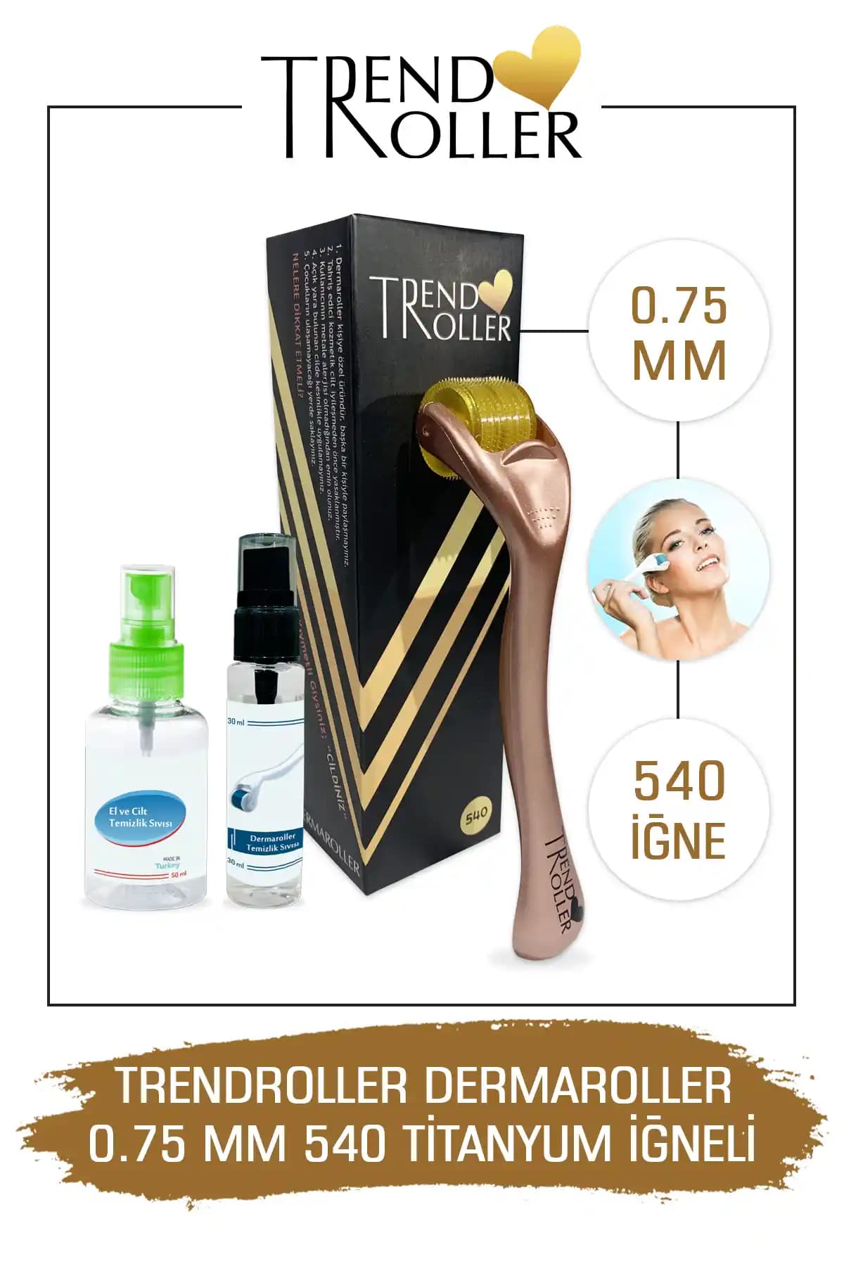 Trendroller Dermaroller 0,75mm Titanyum ile Cilt Yenileme ve Güzellik Çözümü