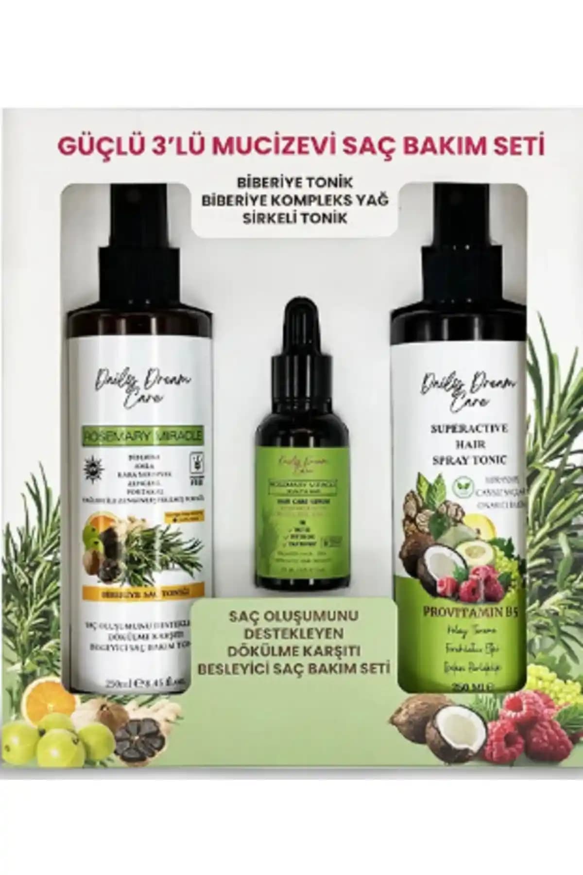 True Bee Rosemary Miracle Biberiye Bakımı 3’lü Set ile Saç Sağlığınızı Güçlendirin