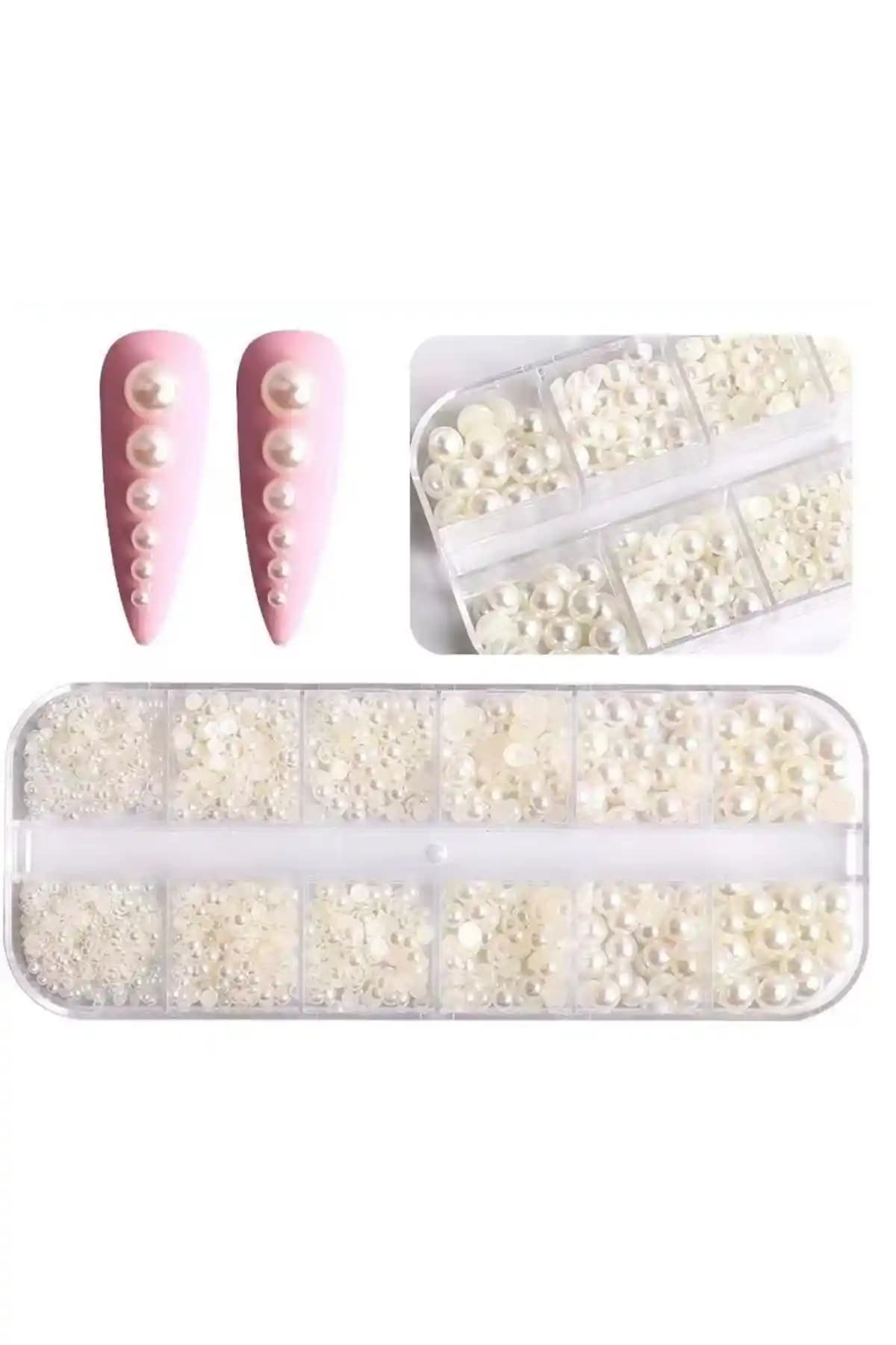 Venalisa 12'li Karışık Boy Nail Art İnci Taşları ile Zarif ve Yaratıcı Tırnak Tasarımları