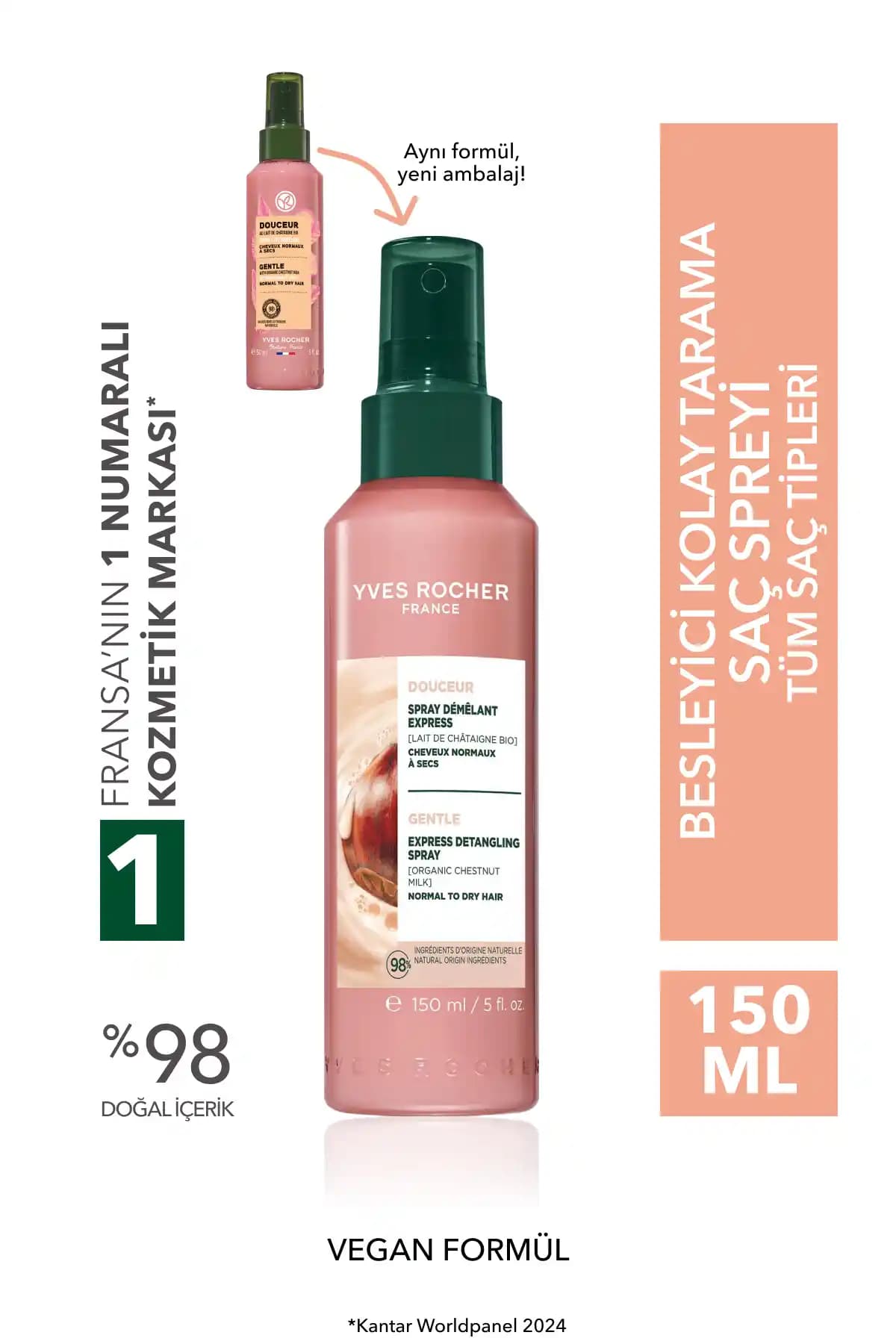 Yves Rocher Kolay Saç Tarama Spreyi: Saçlarınızı Kolayca Taramanın Pratik Yolu