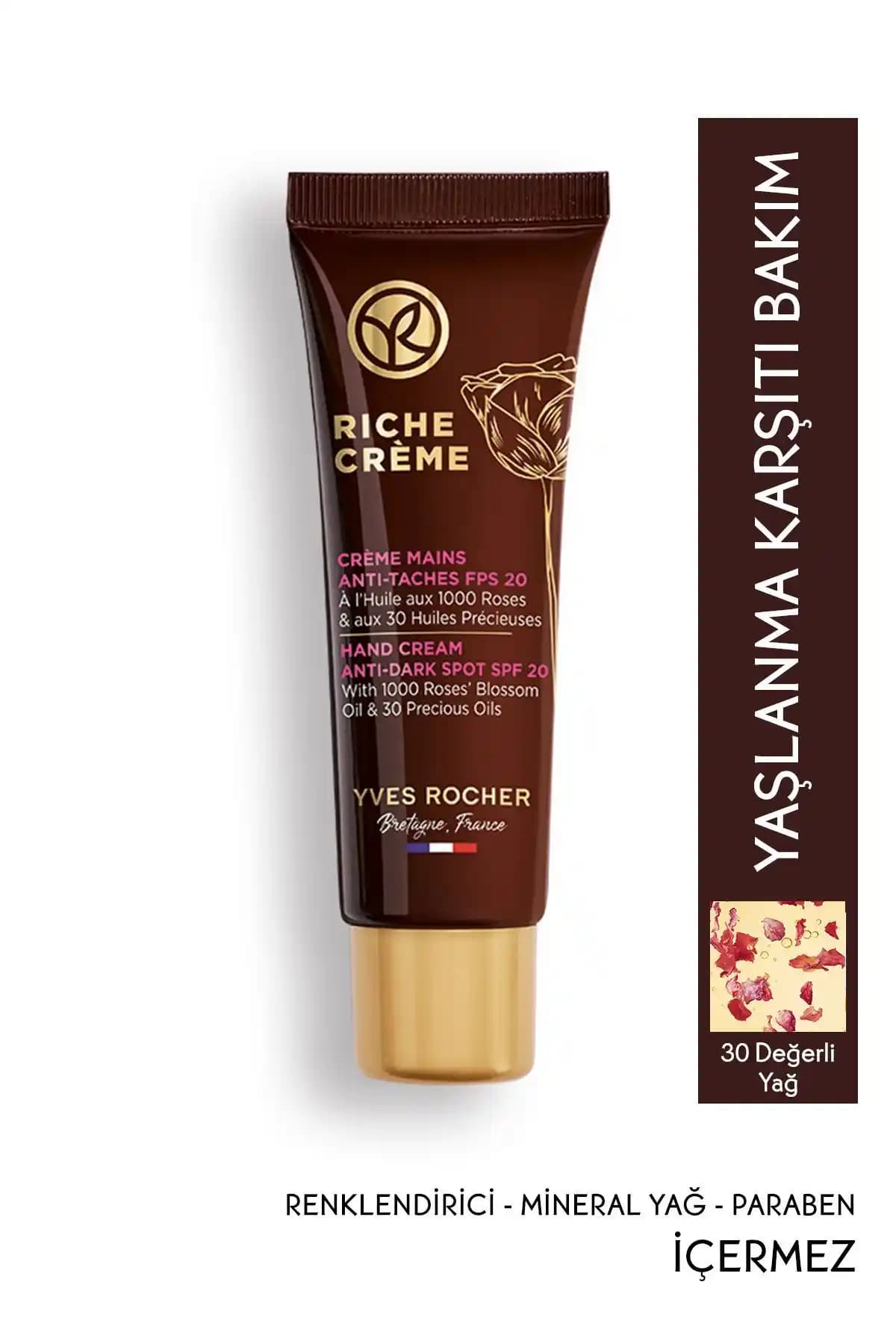 Yves Rocher Riche Crème Yaşlanma Karşıtı Besleyici Krem Güneş Koruyucu SPF 20 ile Cilt Yenileme