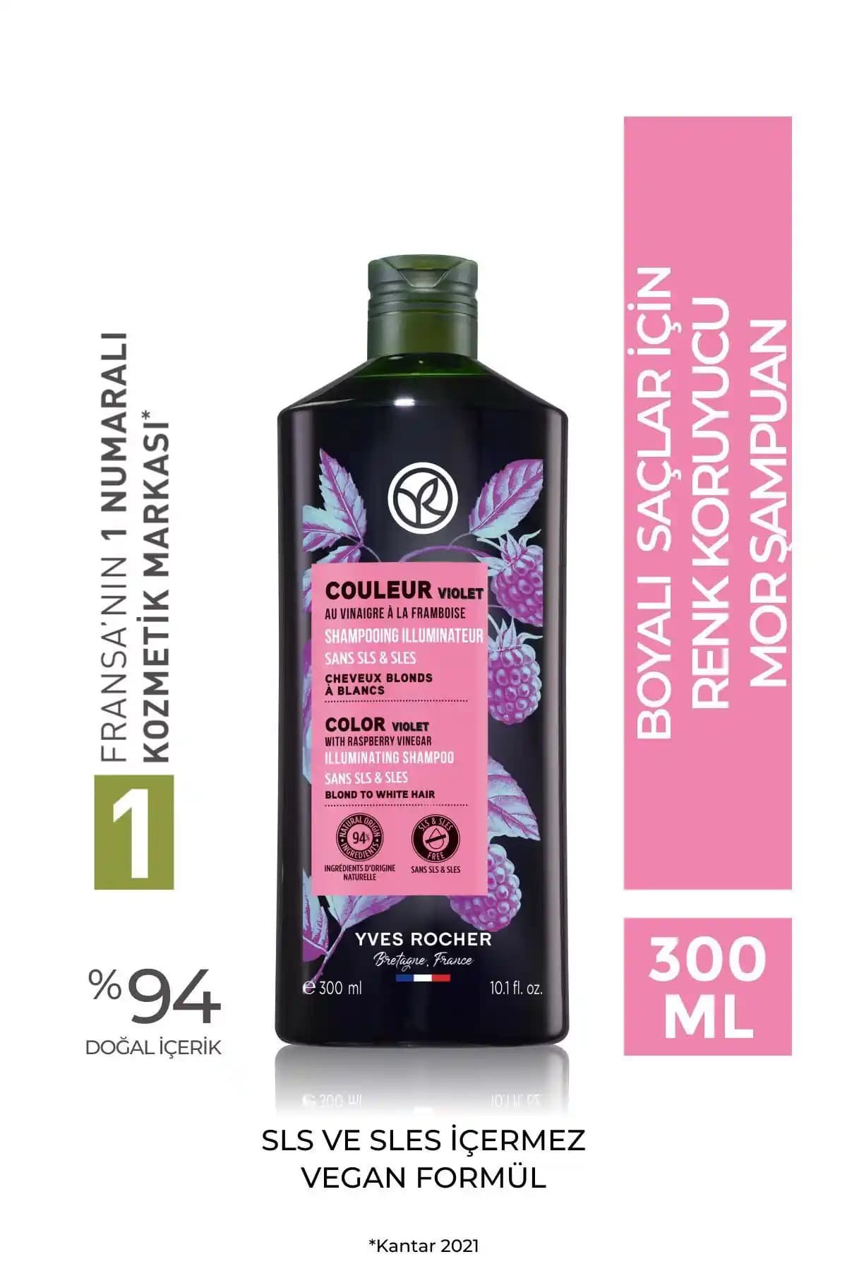 Yves Rocher Turunculaşma Karşıtı Mor Şampuan Boyalı Saçlar İçin Renk Koruyucu Çözüm