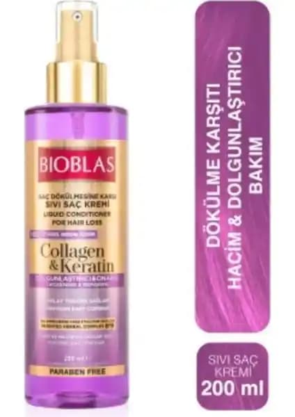 Bioblas Sıvı Saç Kremi 200 ml Keratin ve Kolajen İçeriğiyle Saçları Güçlendirir