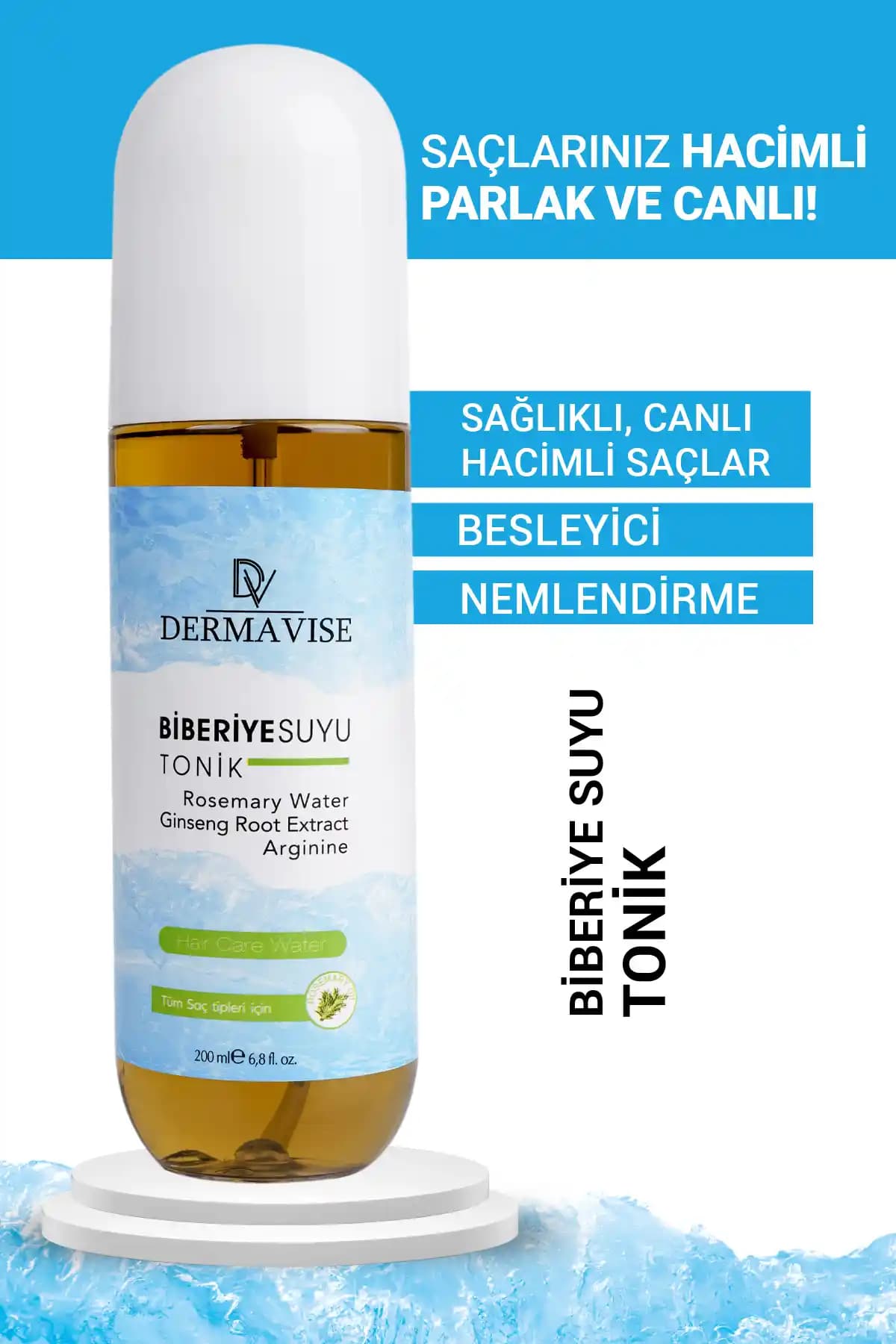 Dermavise Biberiye Suyu Tonik ile Saç Sağlığını Doğal Yollardan Güçlendirin