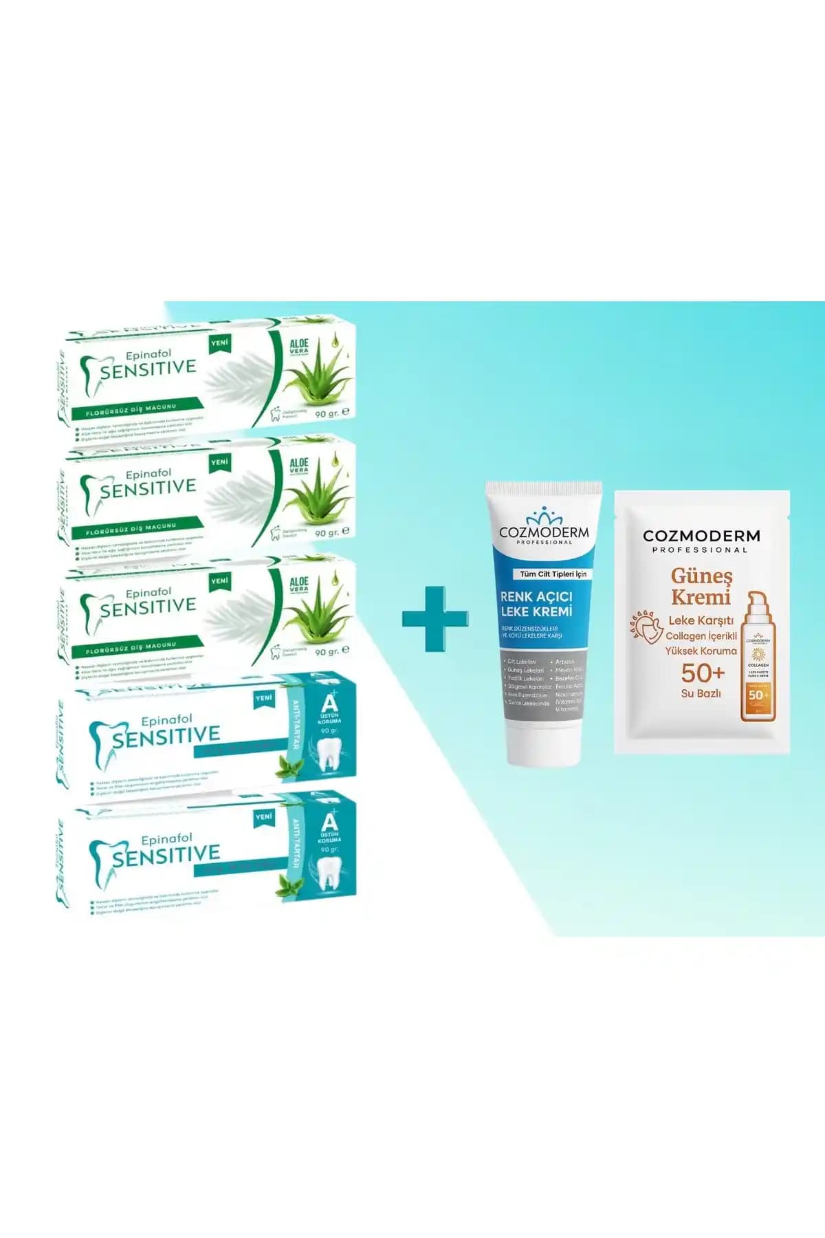 Epinafol Sensitive 5'li Diş Macunu Seti: Doğal İçeriklerle Güçlü ve Parlak Gülüşler