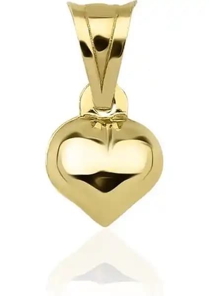 Fiyonk Kuyumculuk 14 Ayar Altın Kalpli Kolye Ucu Zarif ve Anlamlı Tasarım