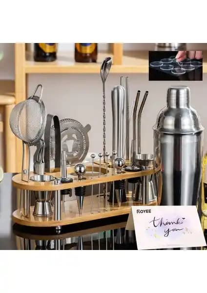 Kaleşi Bambu Standlı 23 Parça Profesyonel Paslanmaz Çelik Kokteyl Seti İncelemesi
