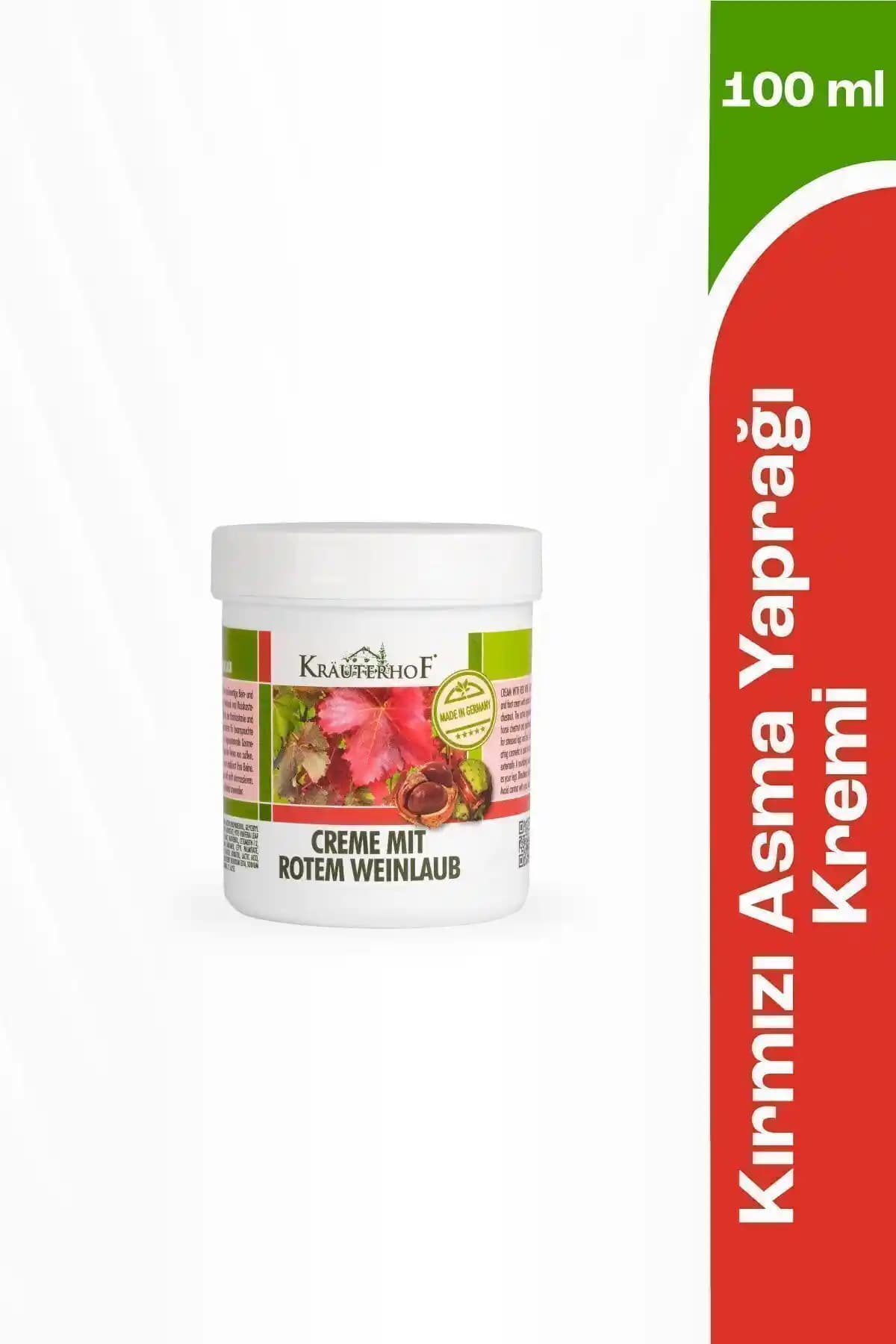 Krauterhof Kırmızı Asma Yaprağı 100 ml Doğal ve Onarıcı Cilt Bakım Kremi