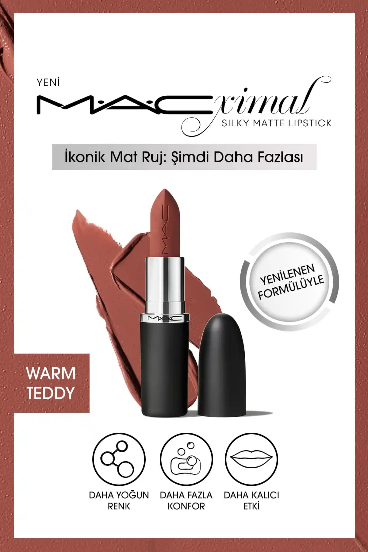 Mac M·A·C XIMAL Silky Matte Ruj: Kalıcı ve Doğal Dudaklar İçin Uygun Seçenek