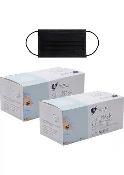 Melantis Medikal Siyah 3 Katlı Cerrahi Maske Güvenlik ve Konfor Sunar