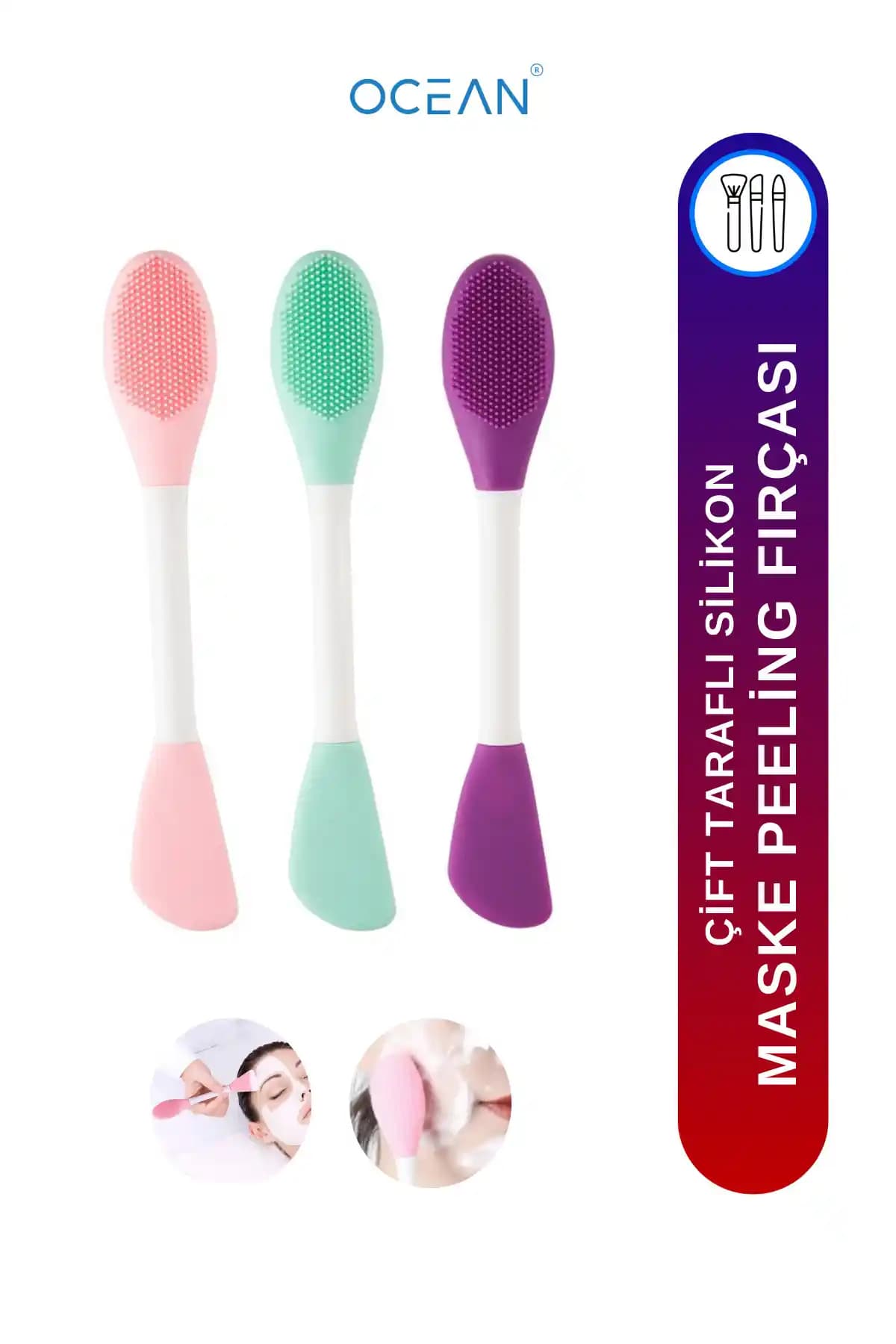 Ocean Çift Taraflı Silikon Yüz Maskesi ve Peeling Fırçası Cilt Bakımında Yenilikçi Çözüm