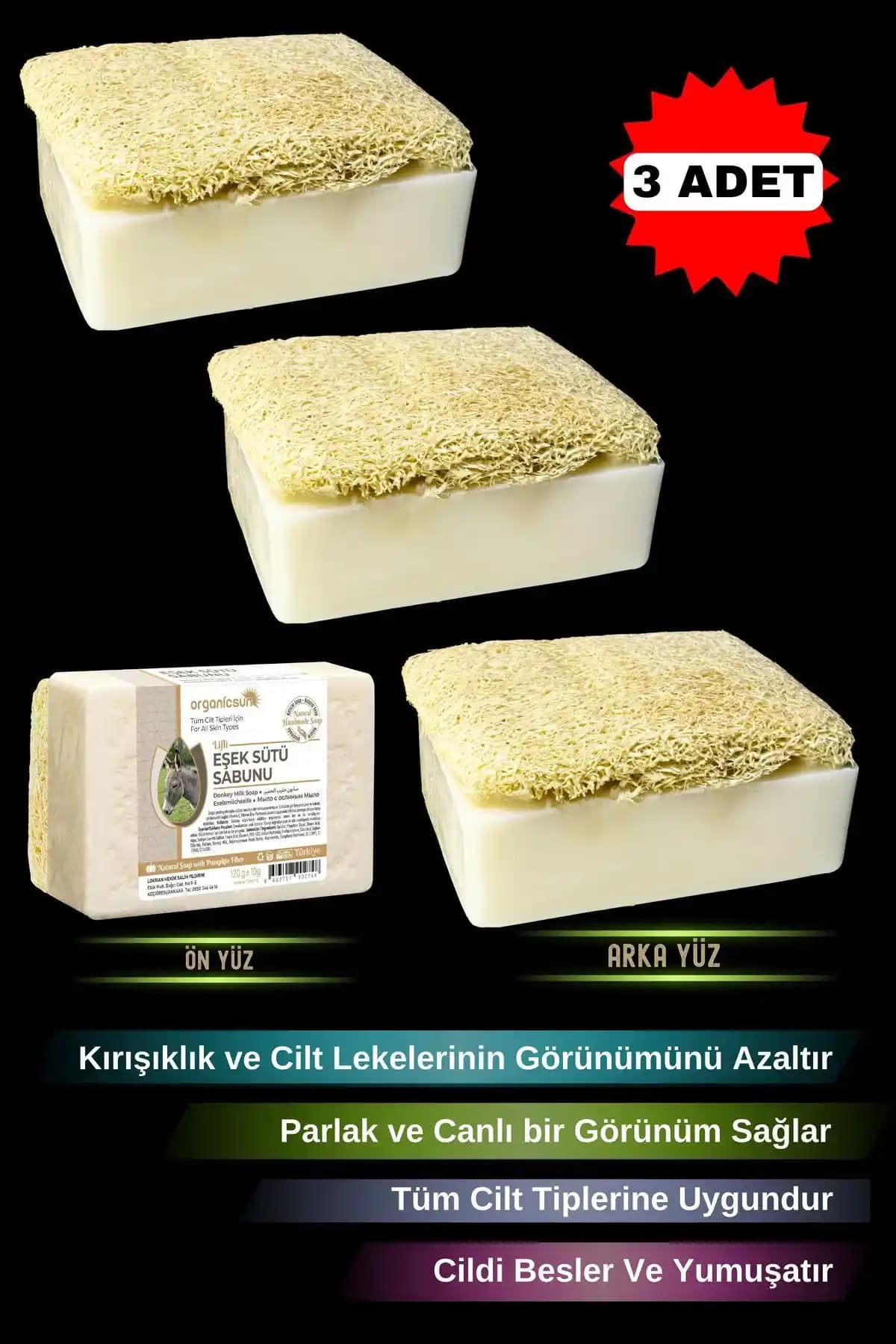 Organicsun Doğal Kabak Lifli Eşek Sütü Sabunu: Doğal ve Etkili Cilt Bakım Çözümü