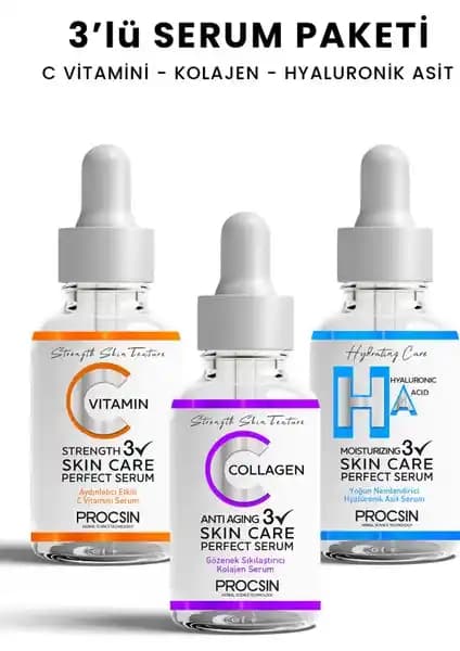 Procsin Üçlü Serum Paketi: Cilt Sağlığını Destekleyen Etkili Bakım Seti