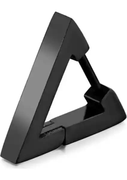 Siyah Triagle Titanyum Çelik Küpe: Modern ve Dayanıklı Tasarım Özellikleri