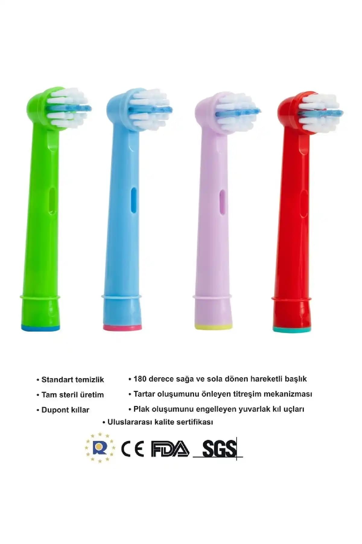 Toocare Oral-B Uyumlu Çocuk Yedek Başlıkları Güvenli ve Etkili Diş Temizliği İçin