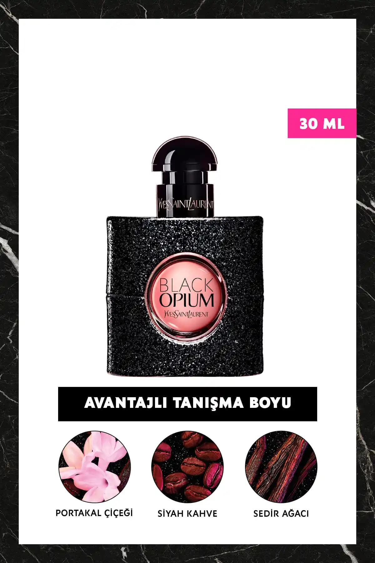 Yves Saint Laurent Black Opium EDP 30 ml Kadınlar İçin Kalıcı ve Çekici Parfüm