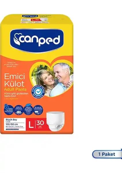 Canped Emici Külot Large 30'lu Paket Yetişkinler İçin Güvenli ve Konforlu Koruma