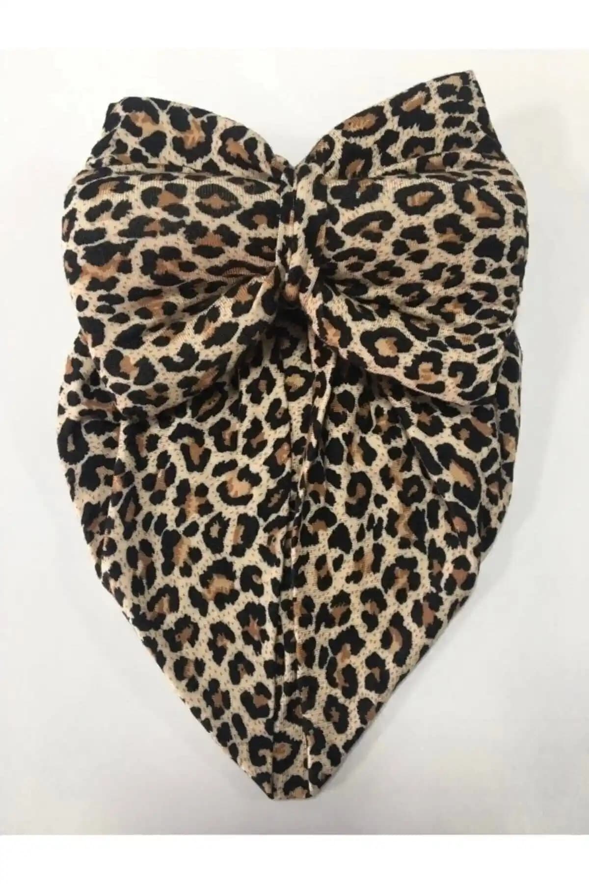 Çil Özlem Bebe Kız Penye Leopar Desenli Bere Yüksek Kaliteli Pamuk ve Elastan İçeriğiyle