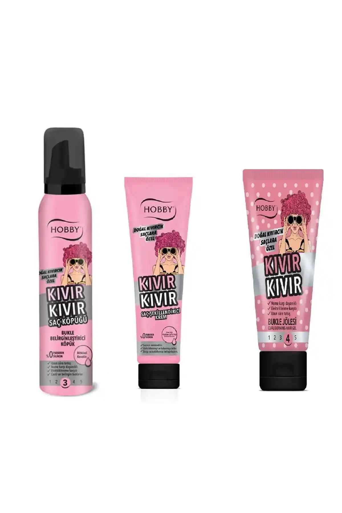 Doğal Bukleler İçin Hobby Kıvır Kıvır Seti Saç Bakım ve Şekillendirme Çözümü