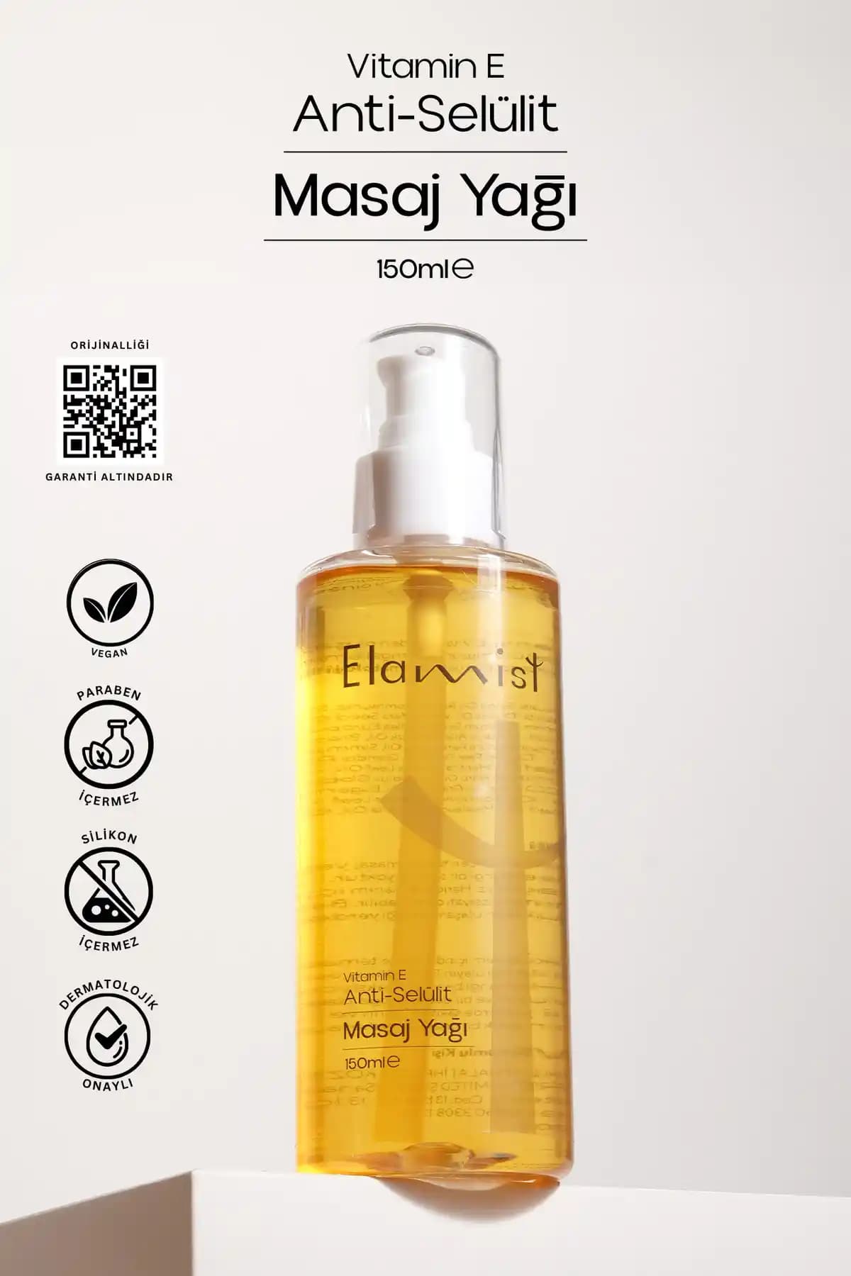 Elamist Vitamin E İçeren Anti Selülit Masaj Yağı Doğal ve Etkili Cilt Bakım Çözümü