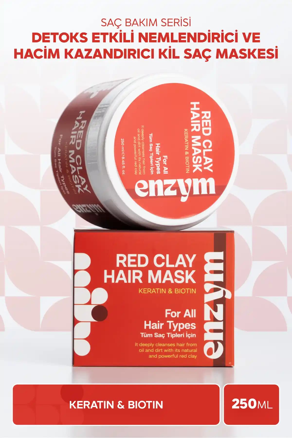 ENZYM COSMETICS Kırmızı Kil Saç Maskesi Doğal Bakım ve Hacim Artırıcı Özellikleri