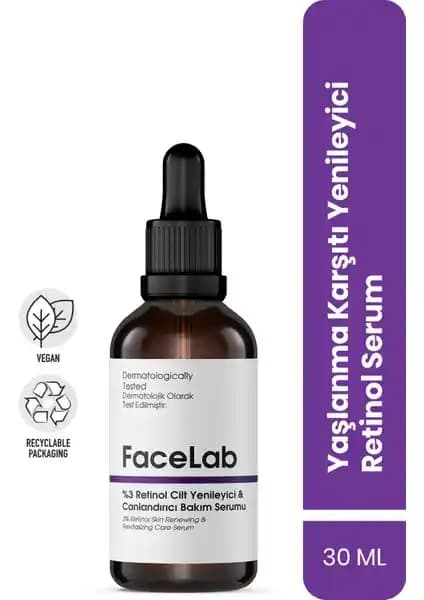 Facelab Retinol Squalane 0,2% Serumu: Yaşlanma Karşıtı ve Cilt Yenileme Etkili Serum