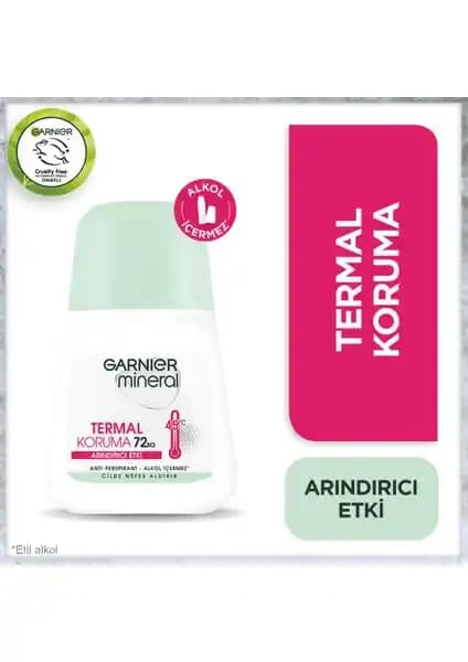 Garnier Mineral Roll-On Deodorant Kadınlar İçin Uzun Süreli Koruma ve Ferah Koku