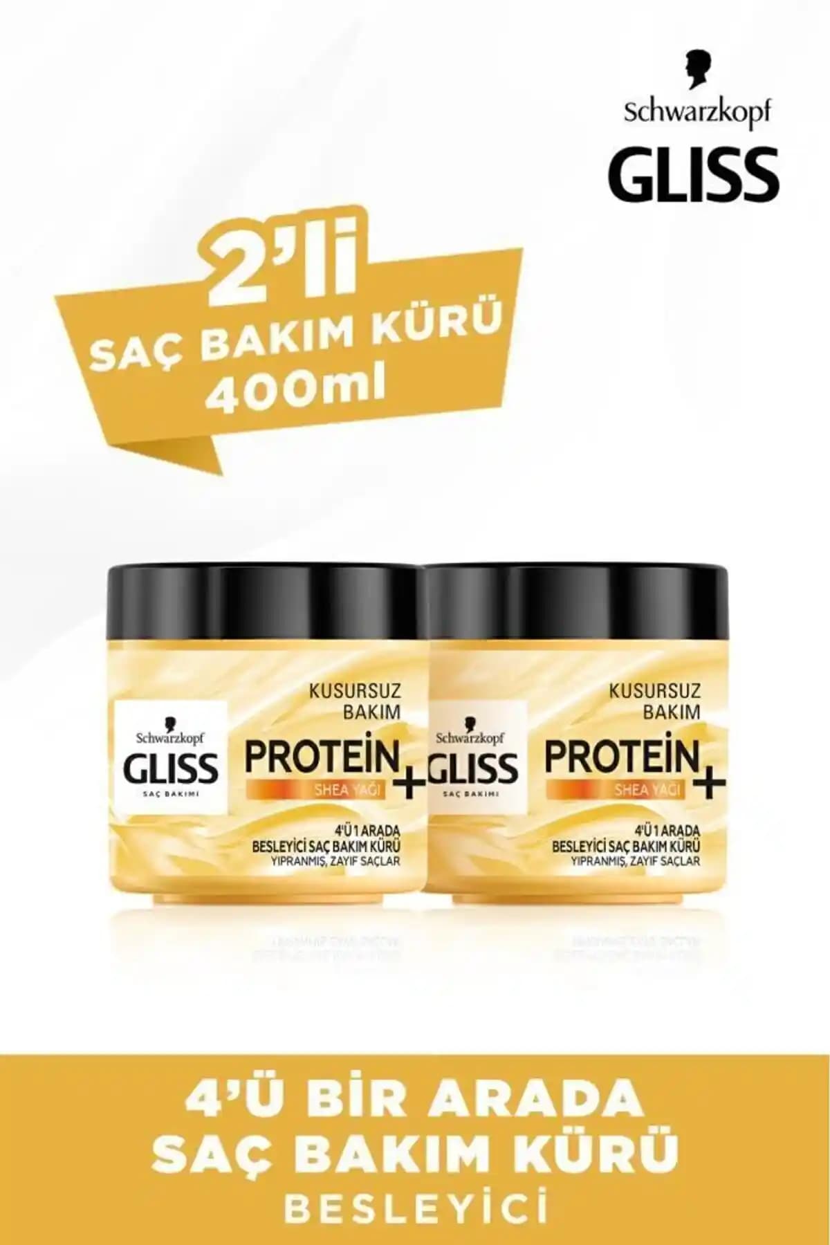 Gliss 4'ü 1 Arada Besleyici Saç Bakım Kürü Shea Yağı ile Derinlemesine Bakım ve Güçlendirme