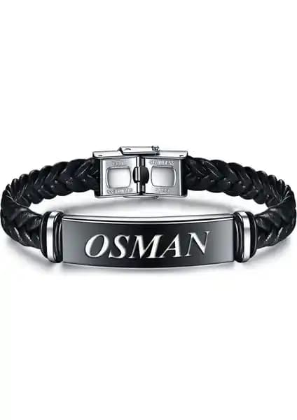 Kişiye Özel Erkek Deri Siyah Çelik Bileklik: Şık ve Dayanıklı Tasarım Özellikleri