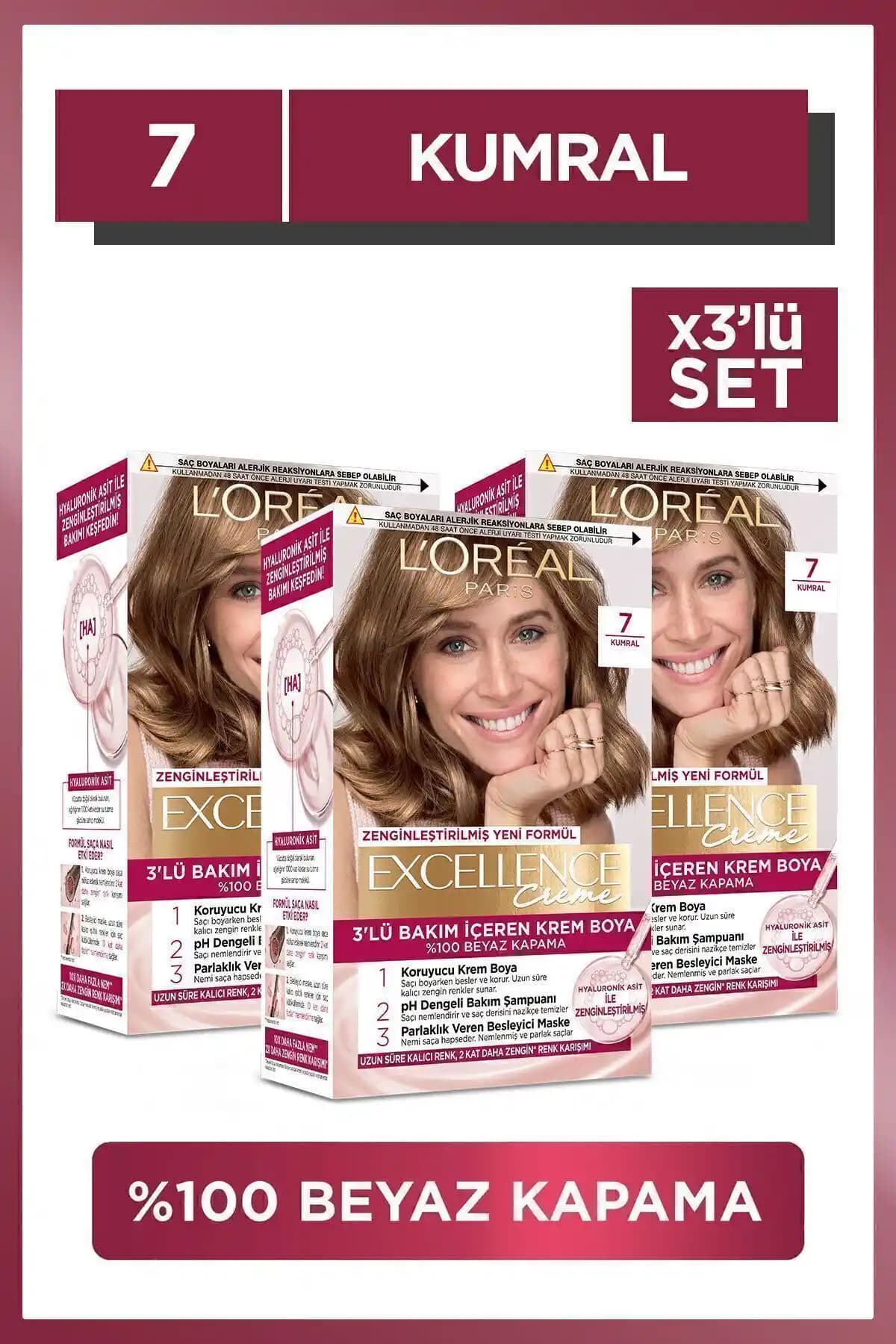 L'Oreal Paris Excellence Creme Kumral Saç Boyası 7 Renk Tonu ve Özellikleri