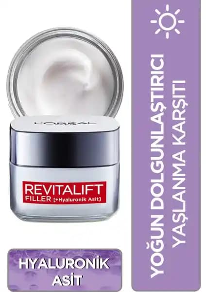 L'Oréal Paris Revitalift Filler Yoğun Dolgunlaştırıcı Gündüz Kremi: Yaşlanma Karşıtı ve Nemlendirici Etkili