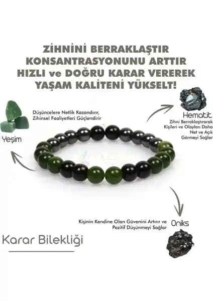 Mystic Energy Doğal Taş Karar Tılsım Bilekliği ile Enerji Dengeleme ve Zihinsel Netlik