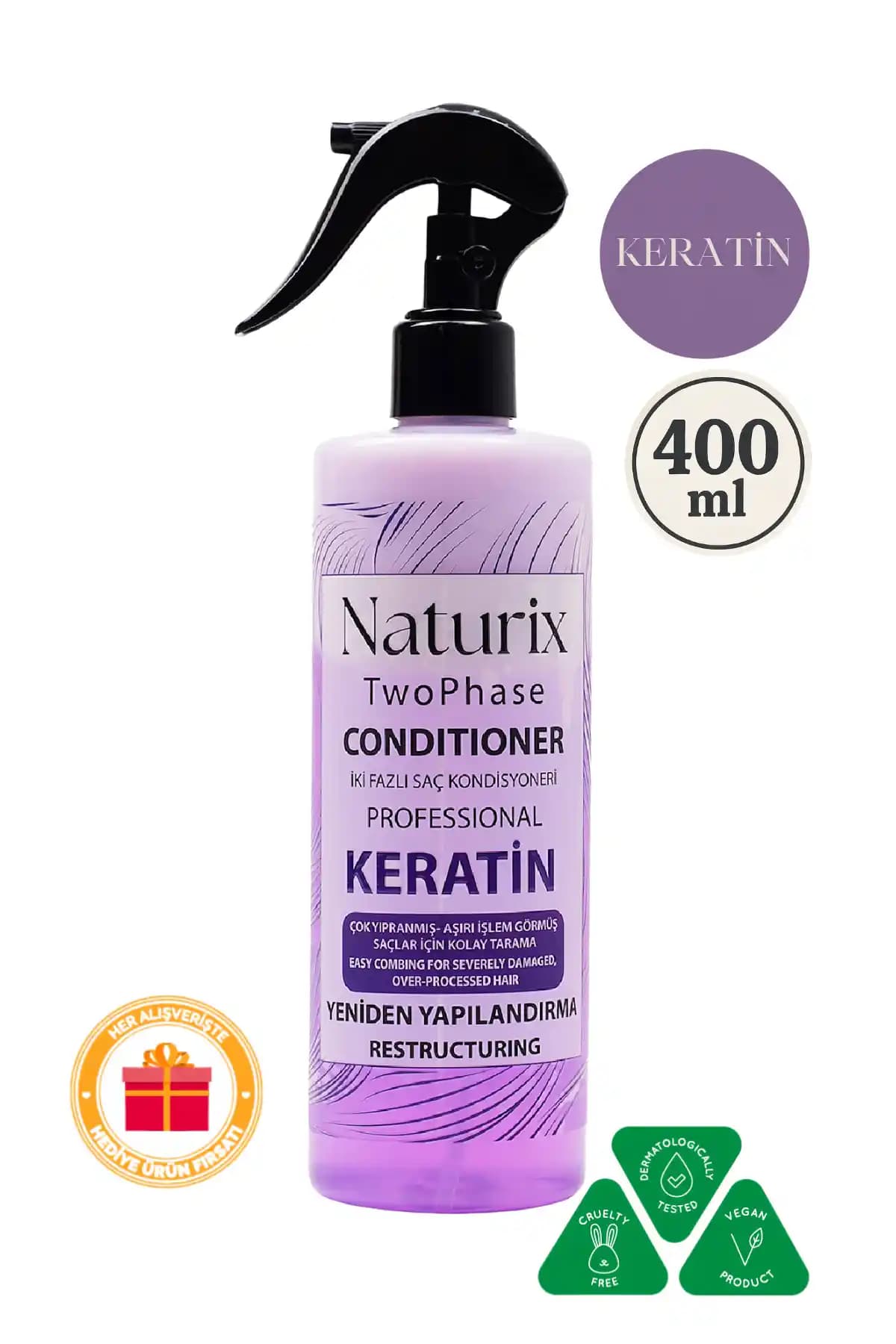 Naturix Keratin İki Fazlı Saç Bakım ve Fön Suyu: Saçları Güçlendiren ve Koruyan Formül