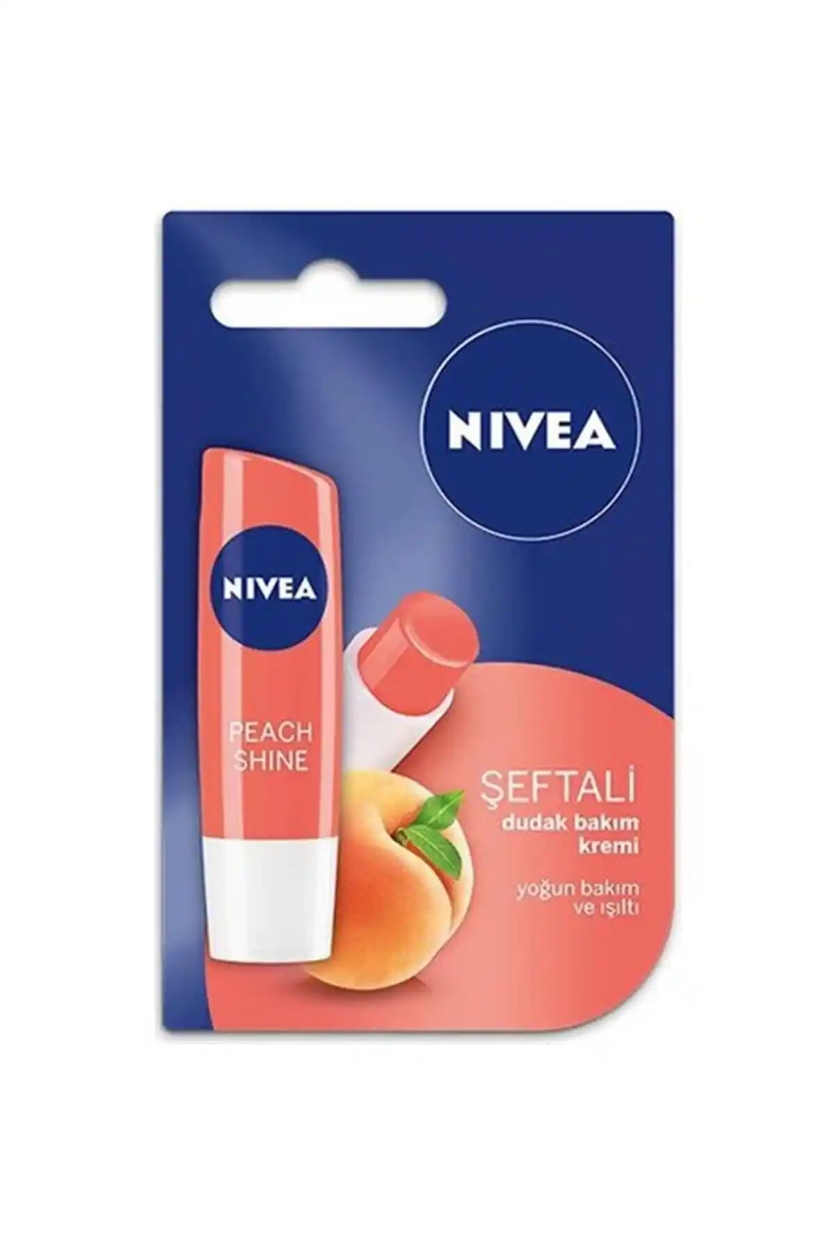NIVEA Şeftali Aromalı Dudak Bakım Kremi Doğal ve Hafif Formülüyle Günlük Kullanım İçin Uygun