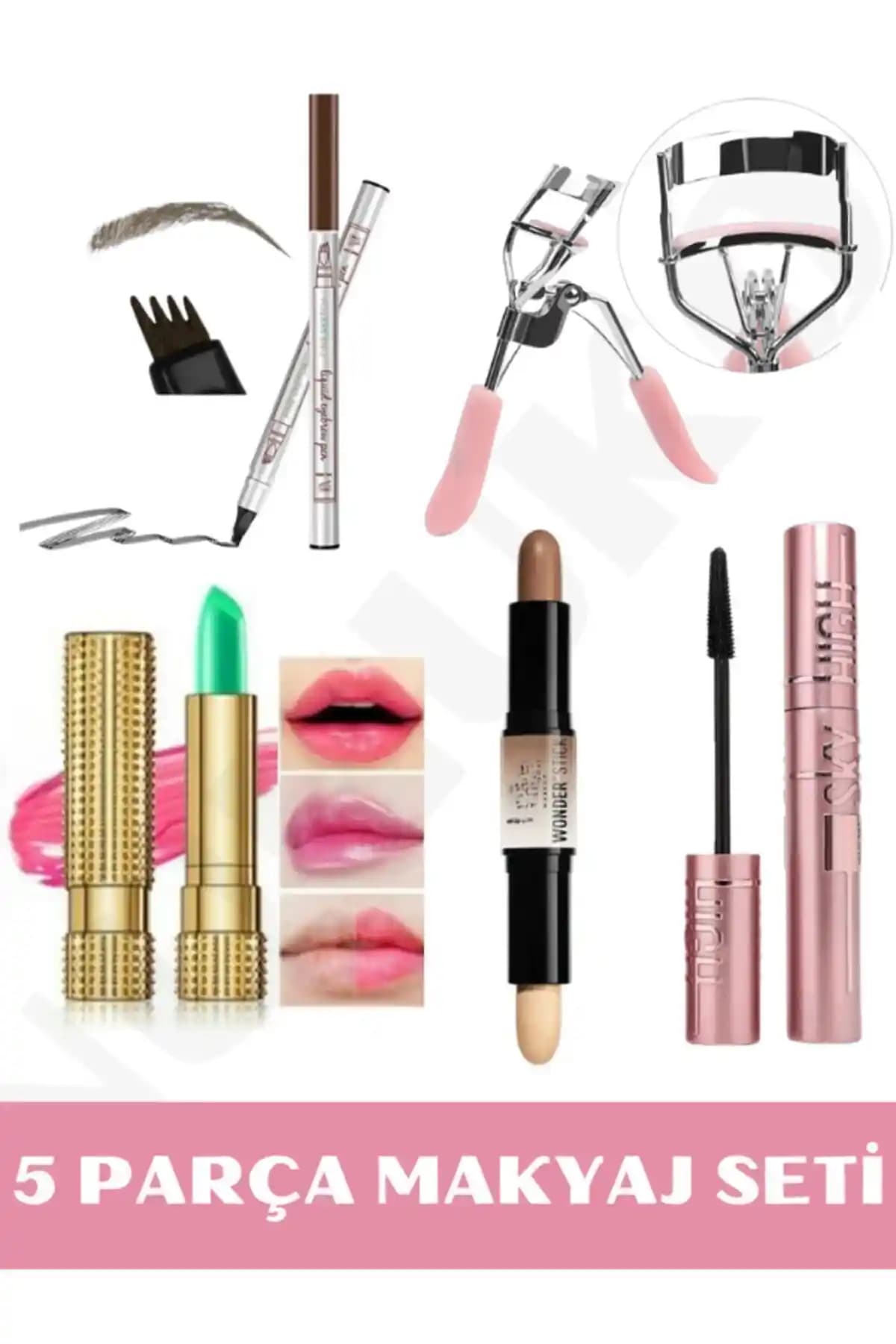 NUNUKO 5 Parça Makyaj Seti Günlük ve Özel Gün Kullanımı İçin Pratik Çözüm