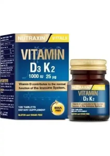 Nutraxin Vitamin D3 K2 Takviye Gıda: Bağışıklık ve Kemik Sağlığını Güçlendiren Formül